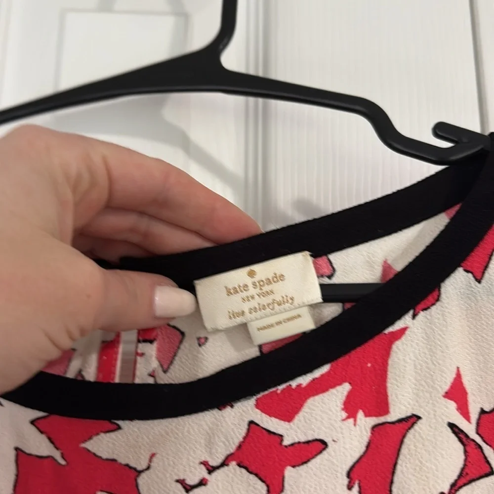 Kate spade  Red and White Patterned Top